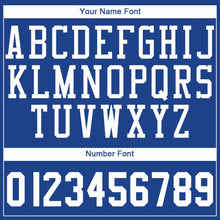 Load image into Gallery viewer, Custom Royal White Round Neck Basketball Jersey
