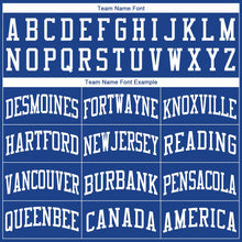 Load image into Gallery viewer, Custom Royal White Round Neck Basketball Jersey
