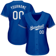 Load image into Gallery viewer, Custom Royal White Authentic Baseball Jersey
