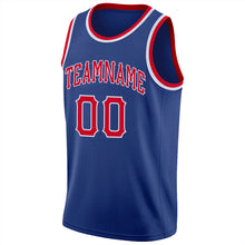 Load image into Gallery viewer, Custom Royal Red-White Round Neck Rib-Knit Basketball Jersey
