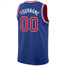 Load image into Gallery viewer, Custom Royal Red-White Round Neck Rib-Knit Basketball Jersey
