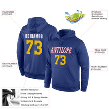 Load image into Gallery viewer, Custom Stitched Royal Gold-Red Sports Pullover Sweatshirt Hoodie

