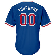 Load image into Gallery viewer, Custom Royal Red-White Authentic Throwback Rib-Knit Baseball Jersey Shirt
