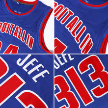 Load image into Gallery viewer, Custom Royal Red-White Authentic Throwback Basketball Jersey
