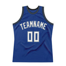 Load image into Gallery viewer, Custom Royal White-Light Blue Authentic Throwback Basketball Jersey
