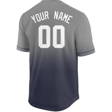 Load image into Gallery viewer, Custom Navy White-Gray Fade Baseball Jersey
