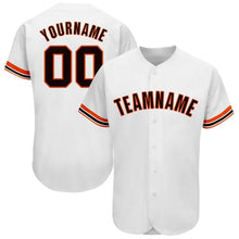 Load image into Gallery viewer, Custom White Black-Orange Baseball Jersey
