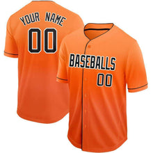 Load image into Gallery viewer, Custom Orange Black-White Fade Baseball Jersey
