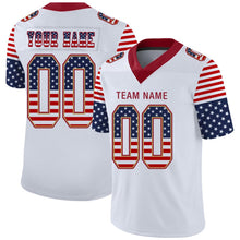 Load image into Gallery viewer, Custom White Red-Old Gold USA Flag Fashion Football Jersey
