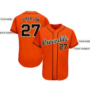 Custom Orange Black-Cream Baseball Jersey