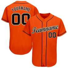 Load image into Gallery viewer, Custom Orange Black-Cream Baseball Jersey
