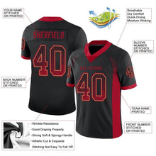 Load image into Gallery viewer, Custom Black Red-Old Gold Mesh Drift Fashion Football Jersey
