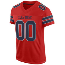 Load image into Gallery viewer, Custom Scarlet Navy-Light Gray Mesh Authentic Football Jersey
