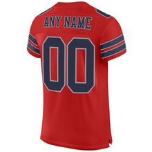 Load image into Gallery viewer, Custom Scarlet Navy-Light Gray Mesh Authentic Football Jersey
