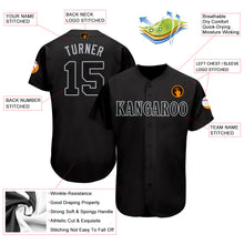 Load image into Gallery viewer, Custom Black Gray Baseball Jersey

