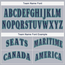 Load image into Gallery viewer, Custom Gray Navy-Aqua Baseball Jersey
