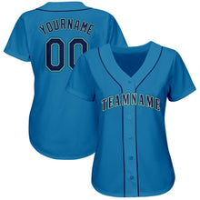 Load image into Gallery viewer, Custom Light Blue Navy-Aqua Baseball Jersey
