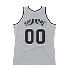 Load image into Gallery viewer, Custom Silver Gray Black-White Authentic Throwback Basketball Jersey
