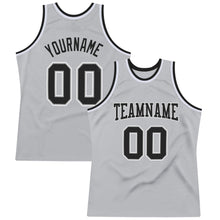 Load image into Gallery viewer, Custom Silver Gray Black-White Authentic Throwback Basketball Jersey
