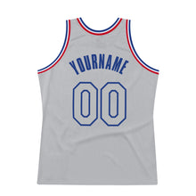 Load image into Gallery viewer, Custom Silver Gray Silver Gray-Royal Authentic Throwback Basketball Jersey
