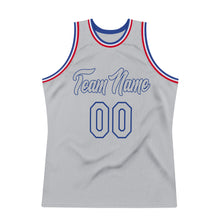 Load image into Gallery viewer, Custom Silver Gray Silver Gray-Royal Authentic Throwback Basketball Jersey
