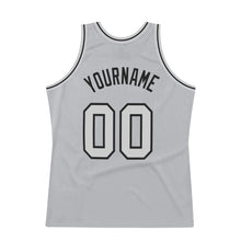 Load image into Gallery viewer, Custom Silver Gray Silver Gray-Black Authentic Throwback Basketball Jersey
