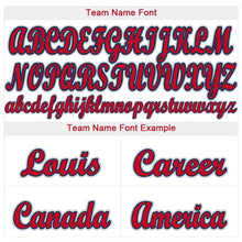 Load image into Gallery viewer, Custom White Red-Navy Baseball Jersey
