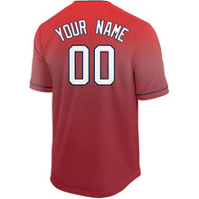 Load image into Gallery viewer, Custom Red White-Navy Fade Baseball Jersey
