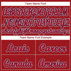 Custom Red White-Navy Baseball Jersey
