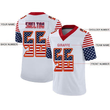 Load image into Gallery viewer, Custom White Red-Orange USA Flag Fashion Football Jersey
