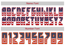 Load image into Gallery viewer, Custom White Red-Orange USA Flag Fashion Football Jersey

