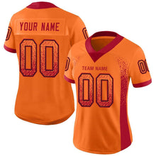 Load image into Gallery viewer, Custom Orange Red-Black Mesh Drift Fashion Football Jersey
