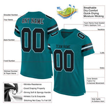 Load image into Gallery viewer, Custom Teal Black-White Mesh Authentic Football Jersey
