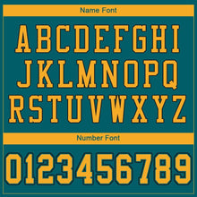 Load image into Gallery viewer, Custom Teal Gold-Black Mesh Authentic Football Jersey
