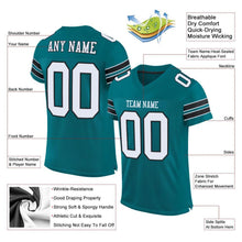Load image into Gallery viewer, Custom Teal White-Black Mesh Authentic Football Jersey
