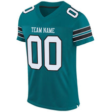 Load image into Gallery viewer, Custom Teal White-Black Mesh Authentic Football Jersey
