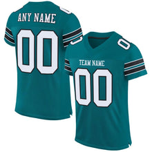 Load image into Gallery viewer, Custom Teal White-Black Mesh Authentic Football Jersey
