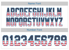 Load image into Gallery viewer, Custom Lights Out Black Powder Blue-Navy USA Flag Fashion Football Jersey

