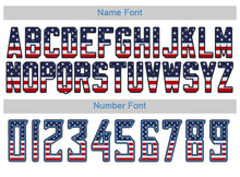 Load image into Gallery viewer, Custom White Navy-Powder Blue USA Flag Fashion Football Jersey
