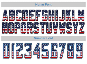 Custom White Navy-Powder Blue USA Flag Fashion Football Jersey