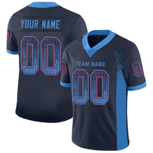 Load image into Gallery viewer, Custom Navy Powder Blue-Red Mesh Drift Fashion Football Jersey
