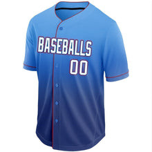 Load image into Gallery viewer, Custom Royal White-Red Fade Baseball Jersey
