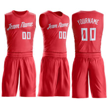 Load image into Gallery viewer, Custom Tomato White Round Neck Suit Basketball Jersey

