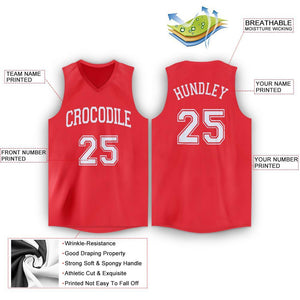 Custom Tomato White V-Neck Basketball Jersey