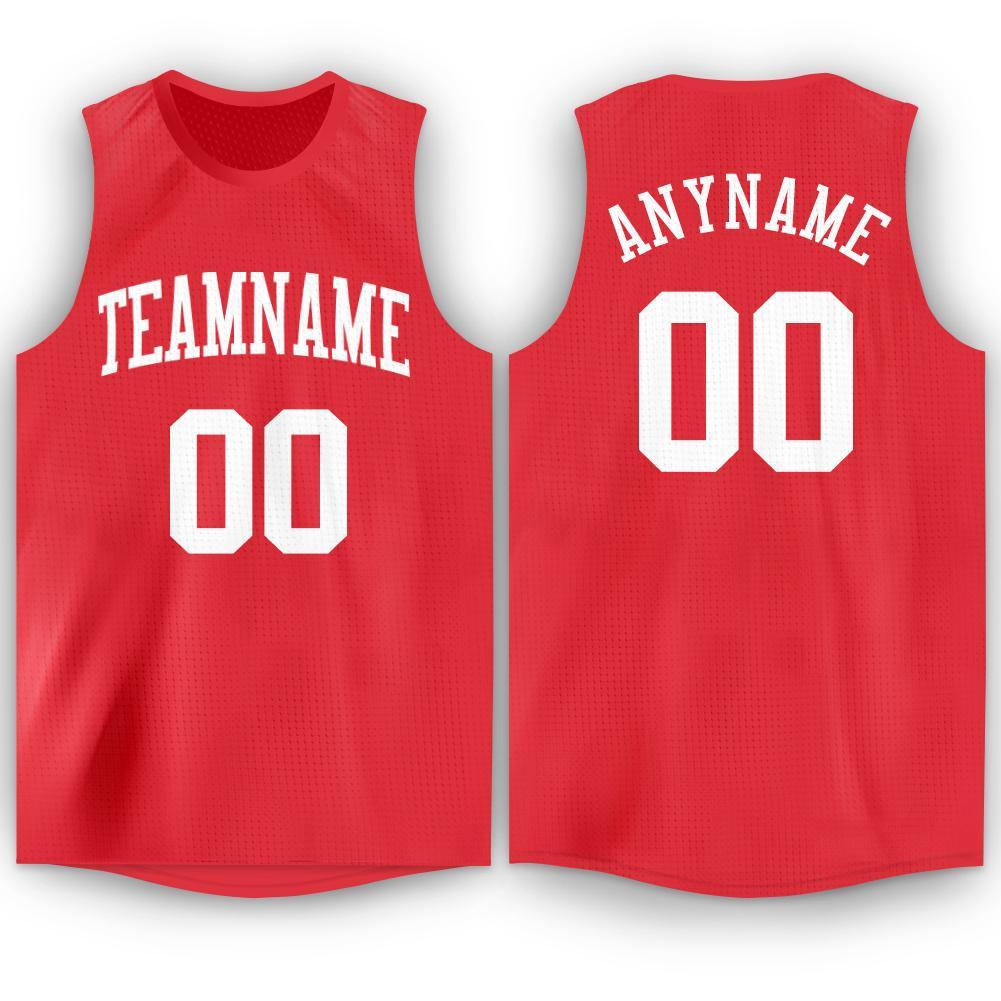 Custom Tomato White Round Neck Basketball Jersey