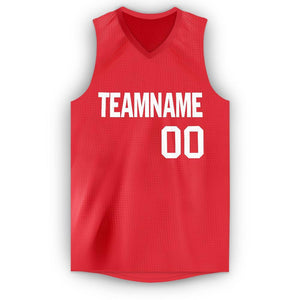 Custom Tomato White V-Neck Basketball Jersey