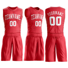 Load image into Gallery viewer, Custom Tomato White Round Neck Suit Basketball Jersey

