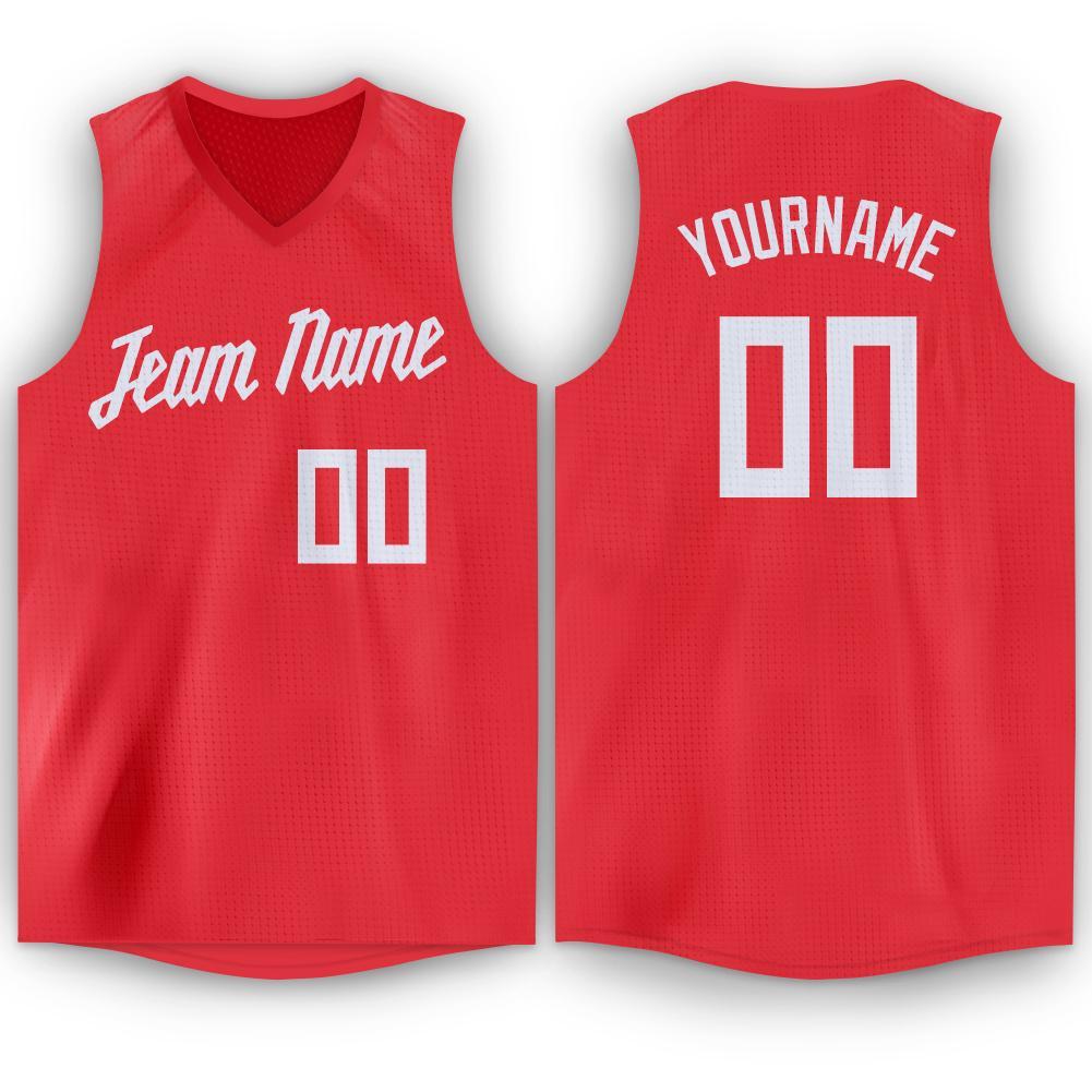Custom Tomato White V-Neck Basketball Jersey