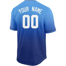 Load image into Gallery viewer, Custom Royal White-Light Blue Fade Baseball Jersey
