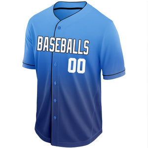 Custom Royal White-Light Blue Fade Baseball Jersey